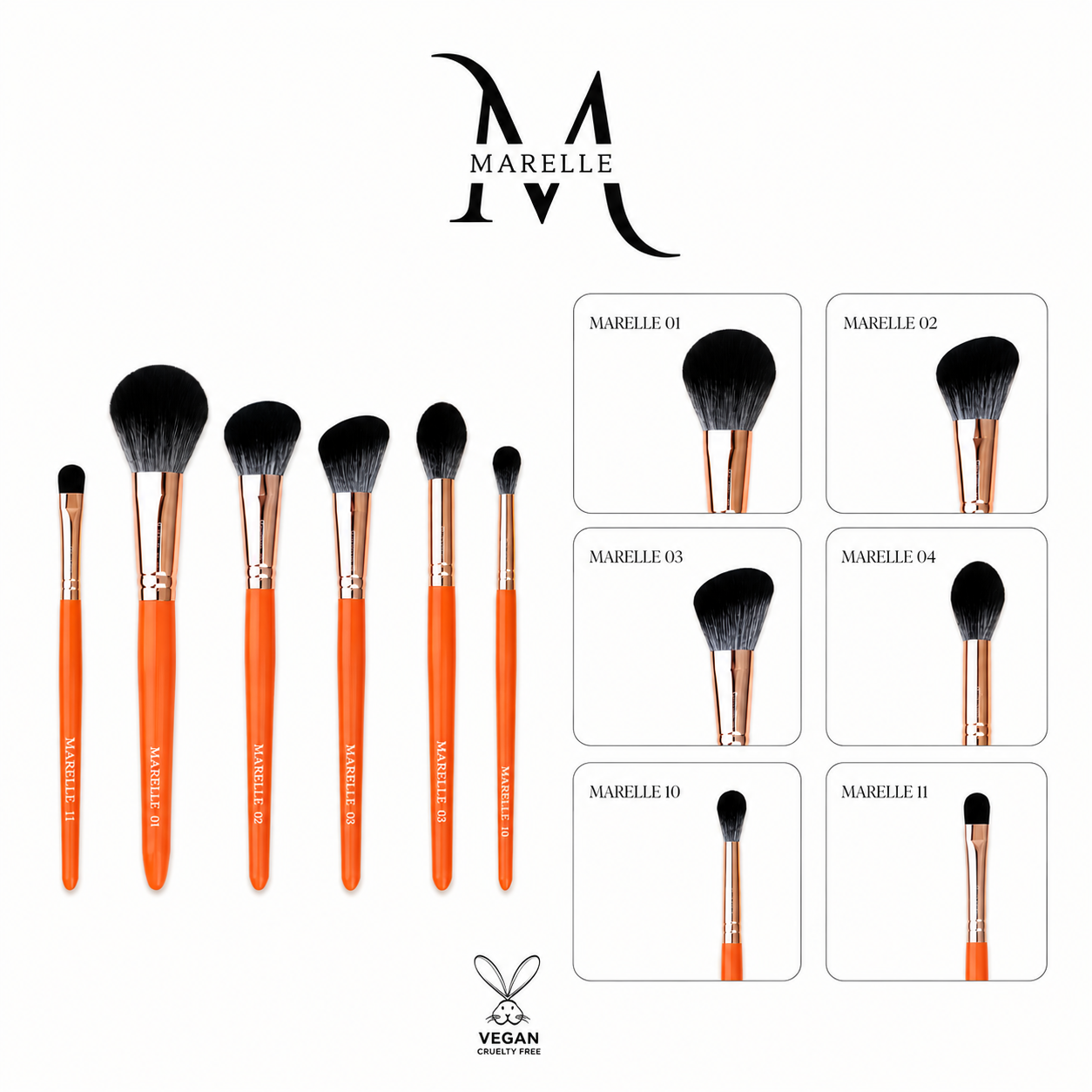 Six Signature - Set Profesional de 6 Pensule pentru Machiaj